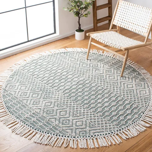 Miniatura 29 de SAFAVIEH Natura Collection - Alfombra decorativa de 2 x 3 pies, color marfil, con flecos de lana marroquí bohemia, hecha a mano, ideal para zonas