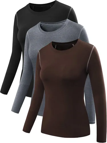 Miniatura 71 de NELEUS - Camisa deportiva de compresión atlética, de manga larga, para mujer, dry fit, paquete de 3