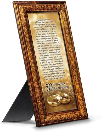Miniatura 18 de Crossroads Home Décor Boda 50 para padres, decoraciones de 50 aniversario para fiesta, aniversario de oro, regalos de 50 años, 50 para parejas, Gris