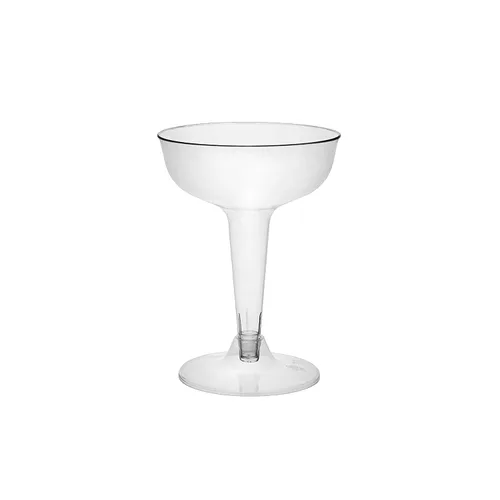 Party Essentials NW114001-24/4 - Vaso de champán de plástico duro de 2 piezas, capacidad de 4 onzas, transparente (caja de 96)