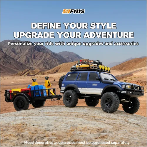Miniatura 3 de FMS 1/18 FCX18S Toyota Land Cruiser LC80 S Crawler con licencia oficial, camión de roca RC 4WD, 2.4 GHz con batería de 900 mAh y luces LED, camión