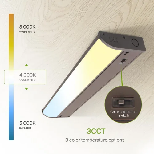 Miniatura 5 de ASD Iluminación LED para debajo del gabinete color bronce, 45,7 cm 8W 715 lm, luces regulables cableadas para debajo del gabinete para cocina