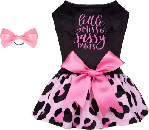 Miniatura 24 de CuteBone - Vestidos de terciopelo para perros del 4 de julio para perros pequeños, mono para mascotas, ropa para niñas, falda de cachorro con lazo