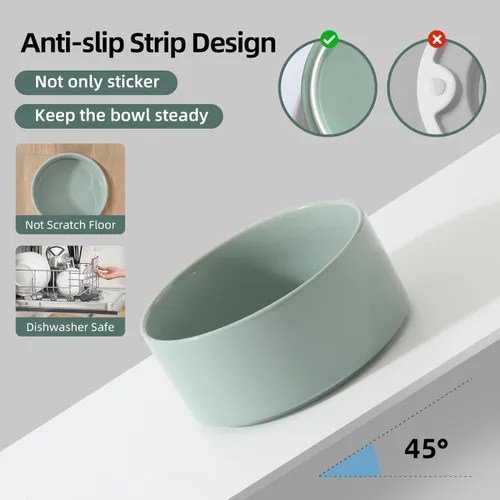 Miniatura 3 de Havniva Cuenco elevado de cerámica de 6.1 pulgadas para perros con soporte para platos de perros de razas pequeñas y medianas, cuenco de comida y 2