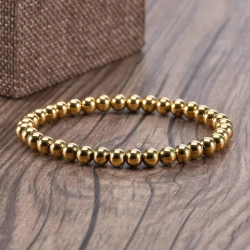 Miniatura 2 de Pulsera elástica de cuentas de acero inoxidable