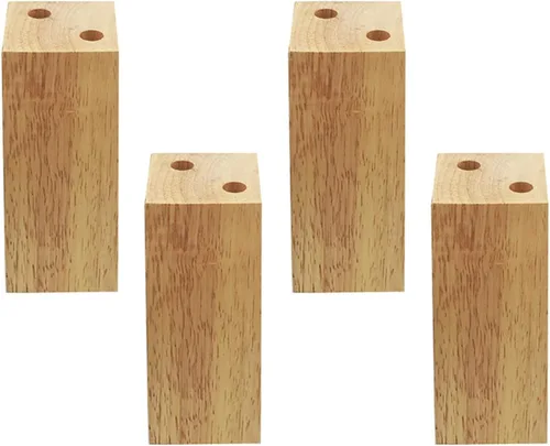 Miniatura 12 de Muebles de madera maciza de roble con patas elevadas, mesa de sofá y patas de silla, patas de gabinete, patas de bloque de madera, 3
