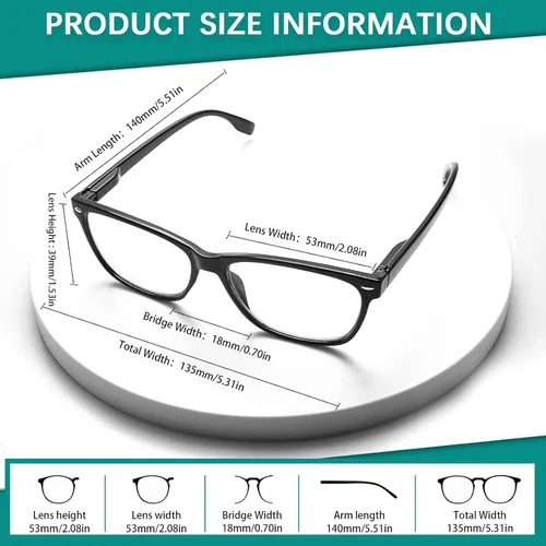 Miniatura 2 de Paquete de 3 lentes de lectura progresivos multienfoque para mujeres y hombres, bloqueo de luz azul, bisagras de resorte multienfoque, lectores