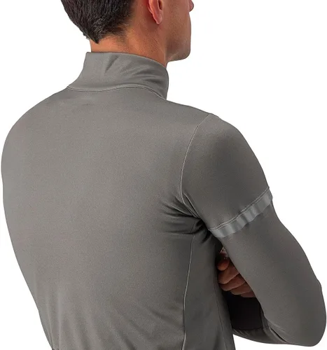 Miniatura 4 de Castelli Camiseta Fondo 2 FZ para hombre, manga larga con aislamiento polar, con cremallera y cuello alto para ciclismo de carretera y grava I