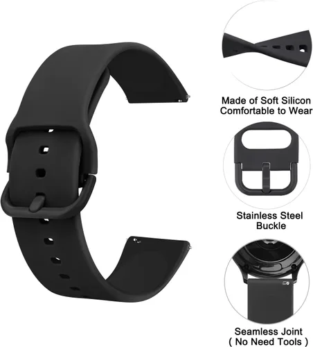 Miniatura 2 de Correas de reloj de silicona de liberación rápida de 20 mm y 22 mm, correa de reloj deportiva suave de reemplazo para mujeres y hombres