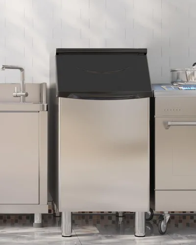 Miniatura 8 de Cubo de almacenamiento comercial para máquina de hielo, capacidad de 300 libras, contenedor de almacenamiento de hielo comercial de acero inoxidable