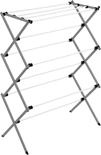Miniatura 5 de Honey-Can-Do Estante de secado de ropa plegable de metal, 50 libras, 29 x 14.2 x 42.1 pulgadas, blanco y gris