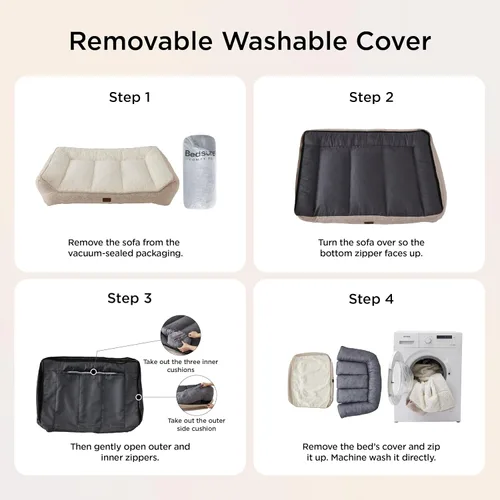 Miniatura 9 de Bedsure Cama ortopédica para perros de tamaño mediano, camas extra gruesas de apoyo para perros medianos con funda impermeable lavable, cómodo sofá