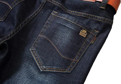 Miniatura 5 de FASHINTY Jeans rectos de estilo casual para hombre