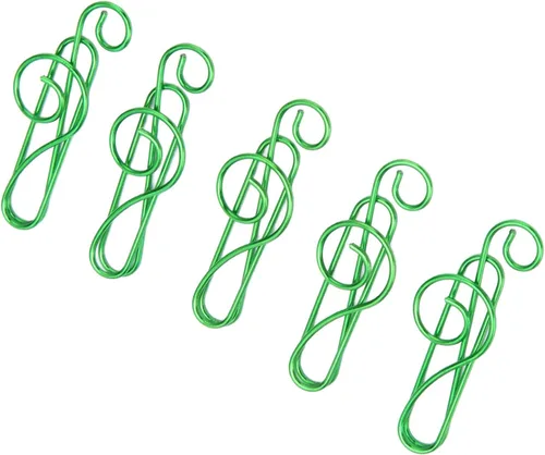 Miniatura 9 de 100 clips para carpeta, abrazaderas de papel, clips de papel elegantes, estilo nota musical, caja de metal antideslizante, bonitos clips de papel