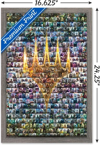 Miniatura 3 de Trends International Magic: The Gathering - Póster de collage de pared, 14.725 x 22.375 pulgadas, versión enmarcada de madera de granero