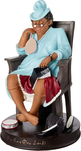 African American Expressions One More Day Lord Figurine – Decoración para el hogar de arte negro, recuerdo sentimental de abuela, coleccionable