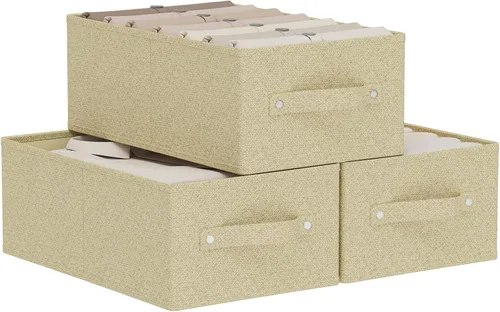 Miniatura 10 de Cajas de almacenamiento plegables, cestas organizadoras de tela, cubos para organizar el hogar, la oficina y el armario, gris, paquete de 2, 13.0 x