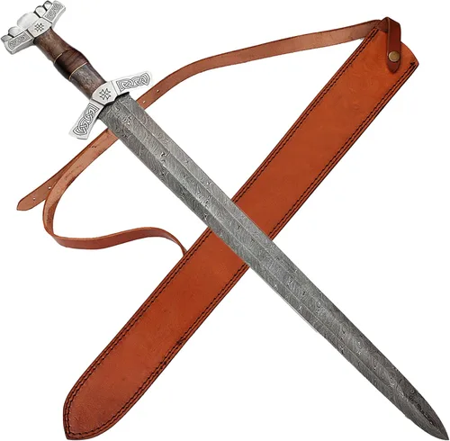 Miniatura 9 de Armory Replicas™ Colección de espadas de acero de Damasco vikingo y anglosajón de espada completa
