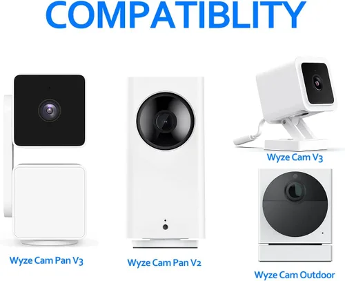 Miniatura 2 de Soporte de pared para Wyze Cam Pan V3 y Wyze Cam V4 y V3, paquete de 2 soportes ajustables giratorios de 360 grados para el sistema de cámara Wyze