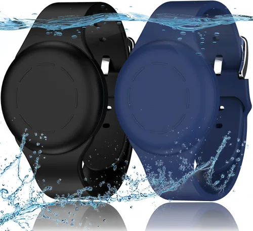 Miniatura 15 de R-fun Impermeable para Brazaletes Air Tag [Paquete de 2] Compatible con Localizadores Apple Air Tag, Funda Protectora de Silicona Suave, Anti