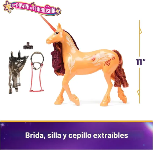 Miniatura 2 de Unicorn Academy, Poder de la Amistad Cinder con Silla y Brida Translúcida de 11 Pulgadas, Muñecas y Juguetes de Unicornio, Regalos y Pequeños