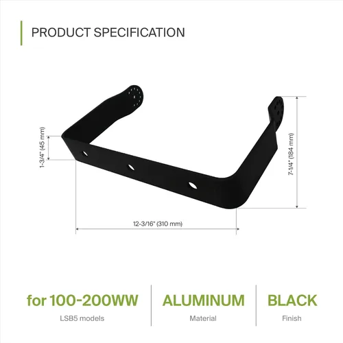 Miniatura 2 de ASD Soporte de montaje de reflector para luces de área LED Compatible con LSB5, LSB5A de 150-200 W Negro