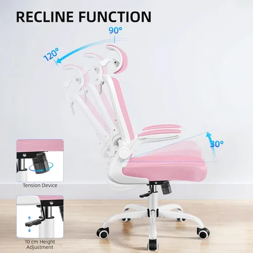 Miniatura 9 de FelixKing Silla de oficina, silla de escritorio con soporte lumbar ajustable, silla ergonómica para computadora con respaldo alto y reposabrazos