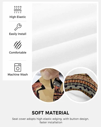 Miniatura 6 de Fundas para silla de oficina para mujeres africanas, elásticas, 2 piezas, suave, decorativo, protector para silla de escritorio, protector universal