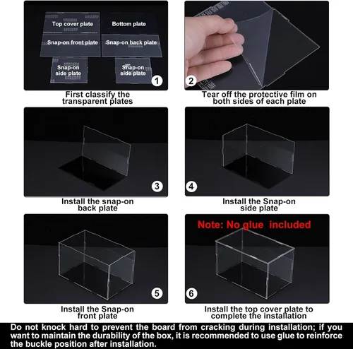 Miniatura 6 de MECCANIXITY Vitrina de acrílico Caja de plástico Caja de almacenamiento de cubo transparente Ensamble escaparate de 14.1 x 12.2 x 10.2 pulgadas