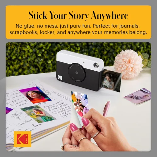 Miniatura 5 de Kodak Printomatic - Paquete de inicio de cámara de impresión instantánea a todo color + estuche de transporte + papel fotográfico Zink de 20 Negro