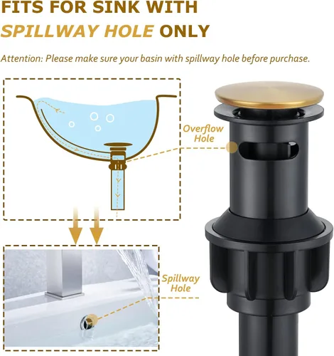 Miniatura 6 de Grifo de baño de oro cepillado de 4 pulgadas, grifo de baño de 2 manijas de 3 agujeros, grifo de baño de latón antiguo con manguera de suministro