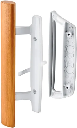 Slide-Co 143532 Juego de manijas de puerta corredizas de vidrio – Reemplace las manijas de puerta viejas o dañadas rápida y fácilmente – Blanco