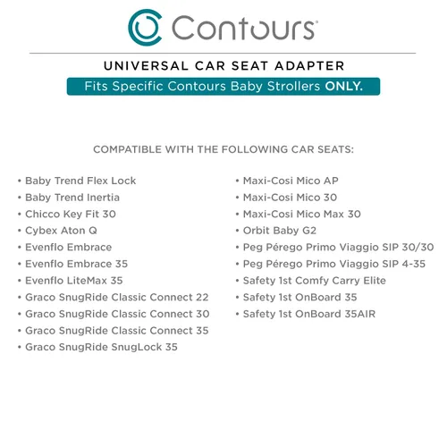 Miniatura 3 de Contours Adaptador de asiento de coche para bebés - para cochecitos seleccionados y asientos de coche infantiles