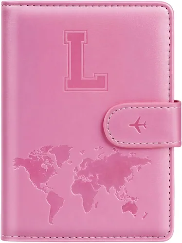 Miniatura 49 de Funda para Pasaporte Personalizada con Letra de la A a la Z, Billetera de Viaje con Bloqueo RFID, Funda para Pasaporte, Estuche para Pasaporte