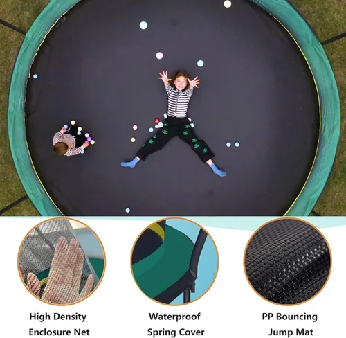 Miniatura 2 de 1400LBS 6FT 8FT 10FT 12FT 14FT Springless Trampolines for Kids and Adults, ASTM Approved Outdoor Trampoline with Enclosure Net, Backyard Trampoline