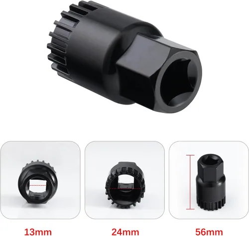 Miniatura 5 de Extractor de manivela de bicicleta Herramienta de extracción de soporte inferior de bicicleta con llave de 0.630 in Kit de herramientas