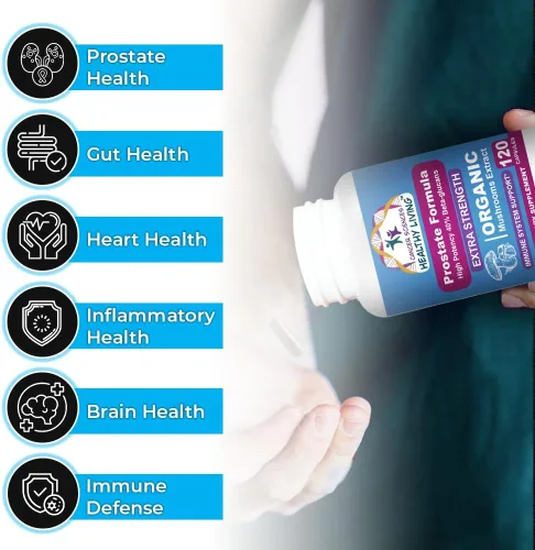 Miniatura 4 de Suplementos de bienestar prostático Cancer Sciences para hombres, extracto de hongos orgánicos certificados por USDA, extra fuerte 1,500 mg, alta