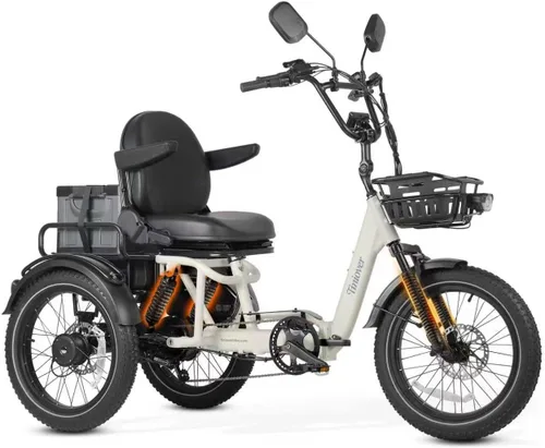 Miniatura 16 de Full Suspension Folding Electric Tricycle for Adults, Aluminum Alloy, Torque Sensor, 20MPH 100Miles 20×3 inch Fat Tire Electric Trike, 1200W 48V