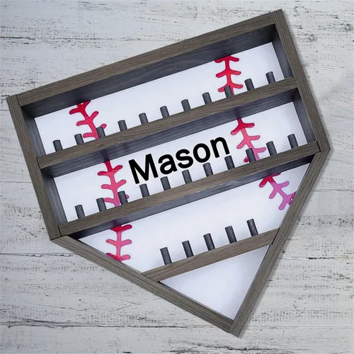 Miniatura 4 de Expositor de béisbol con nombre personalizado, soporte de almacenamiento de softbol, soportes de béisbol para la colección de papá, anillos