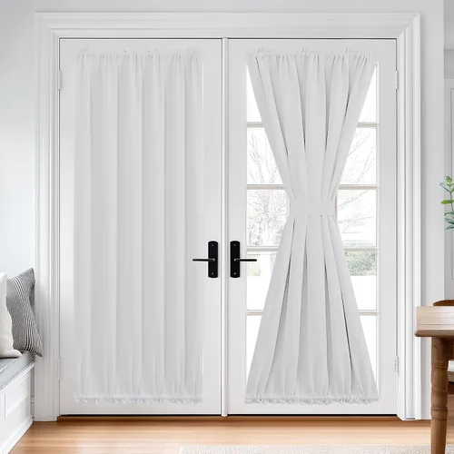 Miniatura 52 de Cortina térmica para puerta con bolsillo para barra, opacas, tratamiento de ventanas con ojales y ojales Deconovo 1 panel