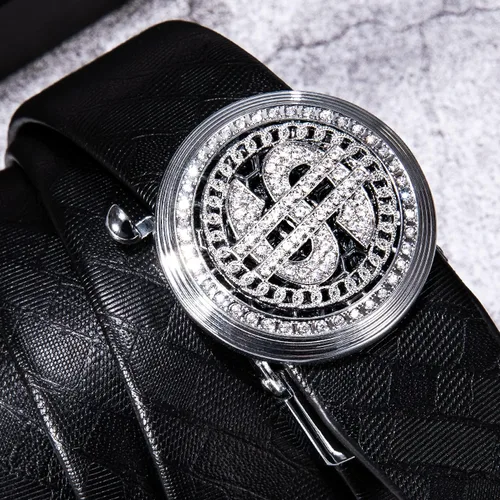 Miniatura 3 de Dubulle Cinturón de trinquete para hombre diseño de moda casual hebilla automática correa de cinturón de golf fácil de usar cortable