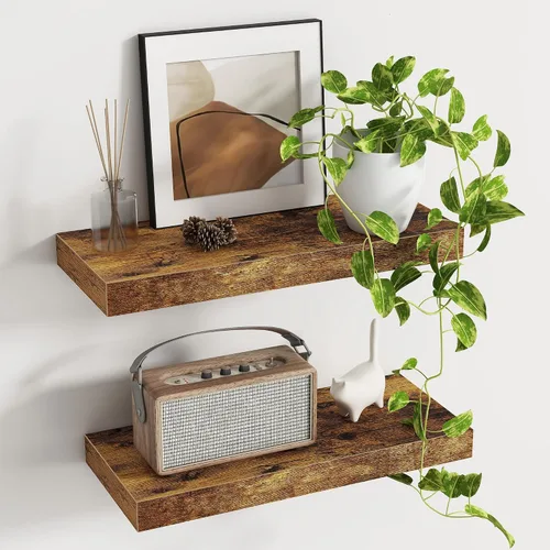 Miniatura 37 de Fun Memories Estantes flotantes – Estante de pared de 9.3 pulgadas de profundidad para decoración y almacenamiento – Estantería de exhibición