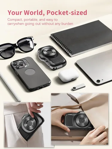 Miniatura 9 de Cámara digital True 64MP 4K - Enfoque automático de zoom de 16X, con modo belleza y macro, tarjeta TF de 32 GB, cámaras portátiles compactas