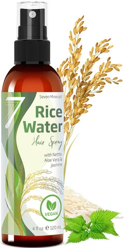 Miniatura 11 de Agua de arroz fermentada para el crecimiento del cabello, infundida con romero, biotina, cafeína, queratina vegana no grasa, espray naturalmente más
