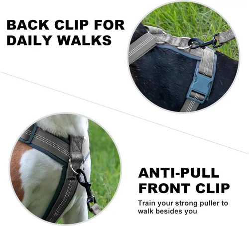 Miniatura 28 de Arnés para perro Plutus Pet sin tirón, arnés ajustable de nylon con acolchado suave, arnés para perro reflectante y resistente para perros pequeños
