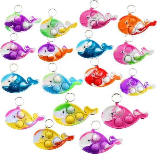 Miniatura 7 de Mini llavero de burbujas a granel, regalo de fiesta de delfín, regalo pequeño de cumpleaños para estudiantes de aula, niños y niñas