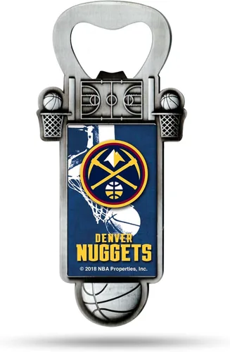Miniatura 11 de Rico Industries Abrebotellas magnético de baloncesto de la NBA, acero inoxidable, imán fuerte para exhibir en el refrigerador
