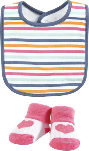 Miniatura 101 de Hudson Baby Conjunto de babero y calcetines unisex de algodón para bebé