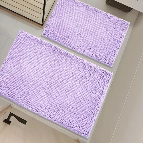 Miniatura 33 de Juego de alfombras de baño de 2 piezas, súper absorbente suave, gruesa, lavable en lavadora, alfombra de baño de chenilla antideslizante, alfombra