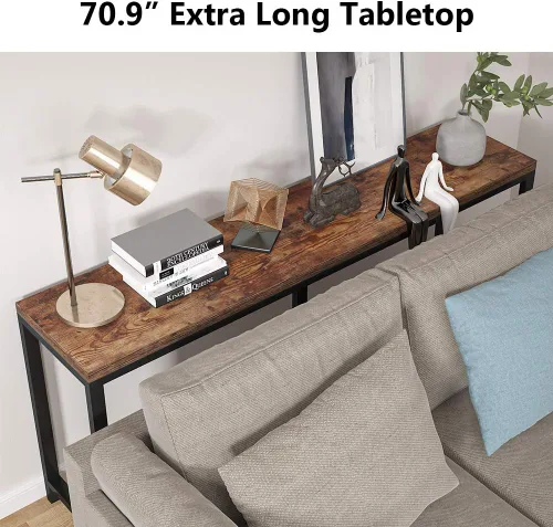 Miniatura 7 de Tribesigns - Mesa de consola extralarga de 70.9 pulgadas detrás del sofá, mesa de sofá de fácil montaje para espacios pequeños de sala de estar